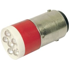 Luce di segnalazione a LED Rosso BA15d 24 V/DC, 24 V/AC 1260 mcd