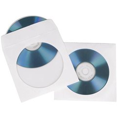 Busta per CD 1 CD/DVD/Blu-Ray Bianco Carta 50 pz.