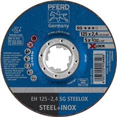 SG STEELOX Disco da taglio con centro depresso 125 mm 25 pz. Acciaio inox, Acciaio