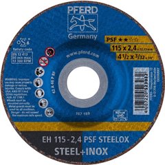 PSF STEELOX Disco da taglio con centro depresso 115 mm 25 pz. Acciaio inox, Acciaio