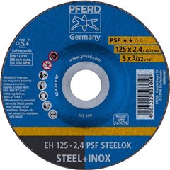 PSF STEELOX Disco da taglio con centro depresso 125 mm 25 pz. Acciaio inox, Acciaio