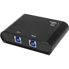 Commutatore USB 3.0 2 Porte Nero