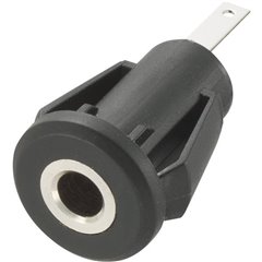 Connettore jack 3.5 mm, presa, montaggio orizzontale, numero di poli: 2, mono, di colore nero, Conrad Components, 1 pz.