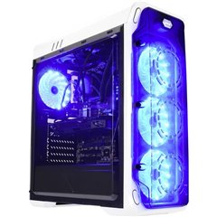 Midi-Tower PC Case, PC Case da gioco Bianco 4 ventole LED pre-montate, illuminazione integrata, con