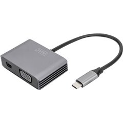 Mini-DisplayPort / USB-C® / VGA Adattatore [1x USB-C® - 2x Presa Mini DisplayPort, Presa VGA] Nero