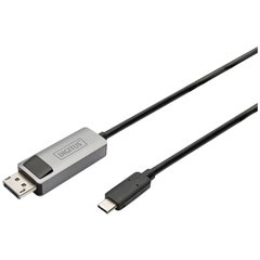 DisplayPort / USB-C® Adattatore [1x USB-C® - 1x Spina DisplayPort] Nero Schermato, tondo 2 m