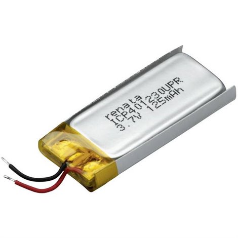 Batteria ricaricabile speciale Prismatica con cavo LiPo ICP401230UPR 3.7 V 130 mAh
