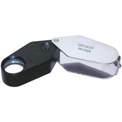 Lente dingrandimento pieghevole con illuminazione LED Ingrandimenti: 10 x Lente: (Ø) 21 mm