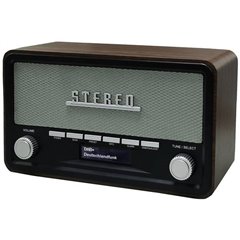 DR 350-21 Radio da tavolo DAB+, FM AUX, Bluetooth Funzione allarme Marrone