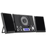 MC 201 Sistema stereo AUX, CD, FM, incl. telecomando, incl. Speaker box, Funzione allarme Nero