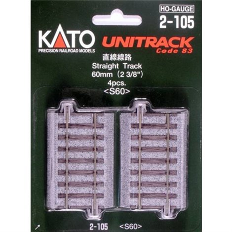 H0 Kato Unitrack Binario diritto 60 mm 4 pz.