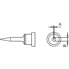 LT-1S Punta di saldatura Forma tonda, lunga Dimensione punta 0.2 mm Lunghezza punte 15 mm Contenuto 1 pz.