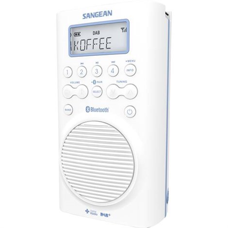 Radio da bagno DAB+, FM Bluetooth impermeabile Bianco