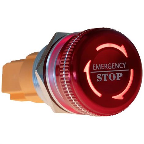 pulsante di arresto di emergenza 220 V Permanente Rosso, Verde (Ø x L) 22 mm x 46.50