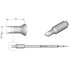 Punta di saldatura Forma a scalpello, dritta Dimensione punta 1.2 mm Lunghezza punte 13 mm Contenuto 1