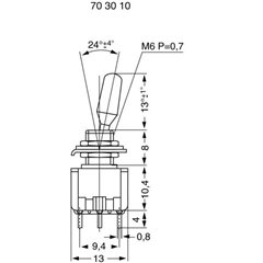 MS 500-BC-C Interruttore a levetta 125 V/AC 6 A 1 x On/Off/On Permanente / 0 / Permanente 1 pz.