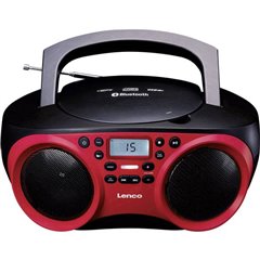 SCD-501 Radio CD FM AUX, Bluetooth, CD, USB Rosso, Nero