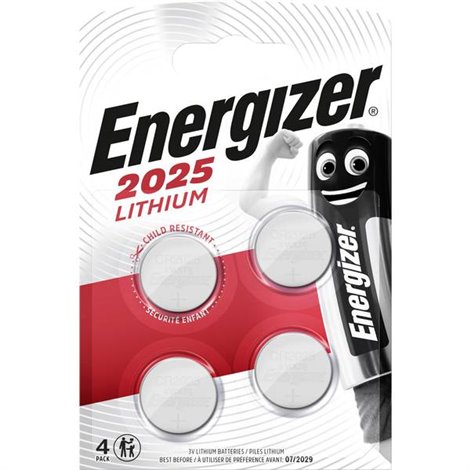 Batteria a bottone CR 2025 3 V 4 pz. 163 mAh Litio CR2025