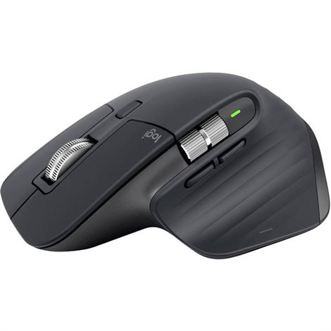MX Master 3S Mouse ergonomico Bluetooth®, Senza fili (radio) Ottico Grafite 7 Tasti 8000 dpi Cavo staccabile,