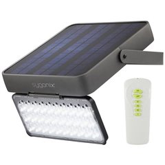 Faretto solare da muro con rilevatore di movimento SMD LED 15 W Bianco freddo Grigio-Nero