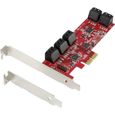 10 Porte Controller SATA PCIe x4 Adatto per (SSD): SATA SSD incl. slot Low-Profile
