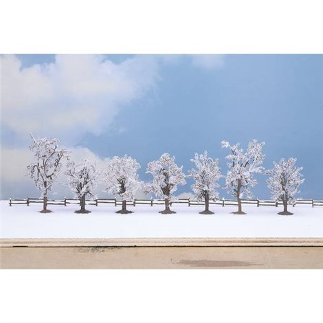 Kit alberi alberi dinverno 80 fino a 100 mm Bianco neve 7 pz.