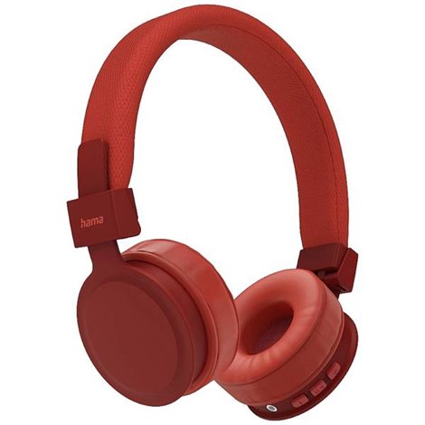 Freedom Lit Cuffie On Ear Bluetooth Stereo Rosso pieghevole, headset con microfono, regolazione del volume