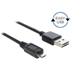 Cavo USB USB 2.0 Spina USB-A, Spina USB-Micro-B 5.00 m Nero connettore applicabile su entrambi i lati, contatti
