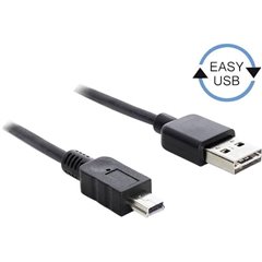 Cavo USB USB 2.0 Spina USB-A, Spina USB-Mini-B 5.00 m Nero connettore applicabile su entrambi i lati, contatti