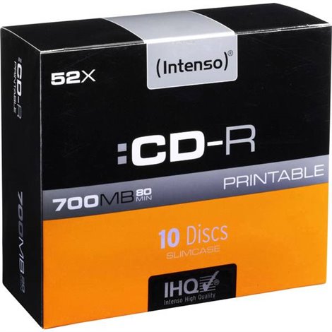 CD-R 80 vergine 700 MB 10 pz. Slim case stampabile