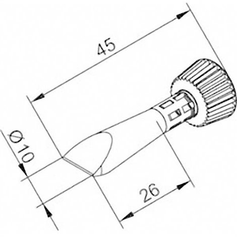 Punta di saldatura Forma a scalpello Dimensione punta 10 mm Lunghezza punte 45 mm Contenuto 1 pz.
