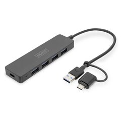 Hub USB 3.0 con spina USB-C Nero