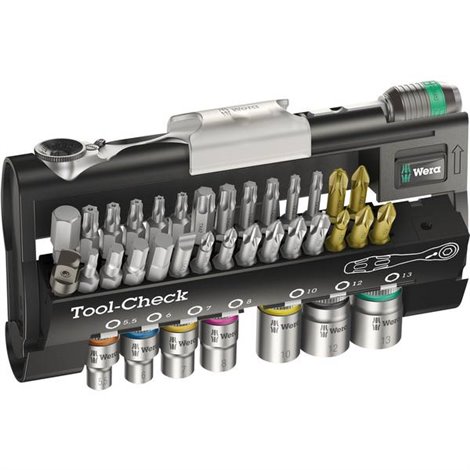 Tool-Check 1 SB Kit inserti 32 parti Taglio, Croce Phillips, Croce Pozidriv, Brugola interna, TORX