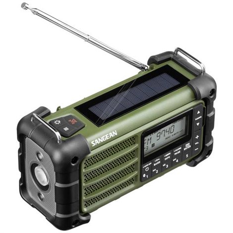 MMR-99 Radio per esterni FM, AM Radio di emergenza, Bluetooth Pannello solare, antispruzzo , antipolvere Verde