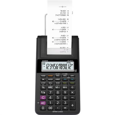 Calcolatrice da tavolo scrivente Nero Display (cifre): 12 a batteria, rete elettrica (opzionale) (L x A