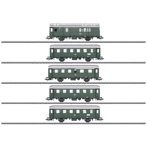 Kit di 5 vagoni per treno da viaggio H0 di DB, MHI