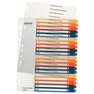 1296 Divisore DIN A4 1-20 Polipropilene Multicolore 20 schede extra largo, etichettabile con PC