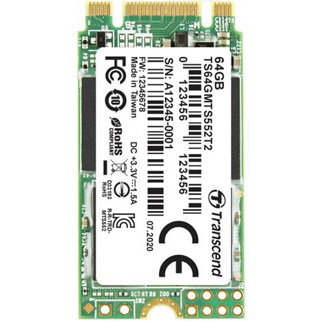 MTS552T2 64 GB Memoria SSD interna SATA M.2 2242 SATA 6 Gb/s #####Industrial