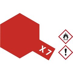 Vernice acrilica Rosso (lucido) Codice colore: X-7 Contenitore in vetro 23 ml