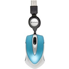 Go Mini Mouse USB Ottico Blu caraibi 3 Tasti 1000 dpi con avvolgicavo