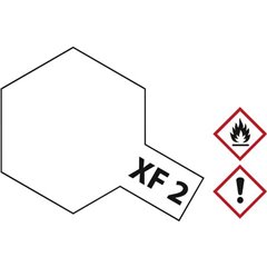 Vernice acrilica Bianco opaco Codice colore: XF-2 Contenitore in vetro 23 ml