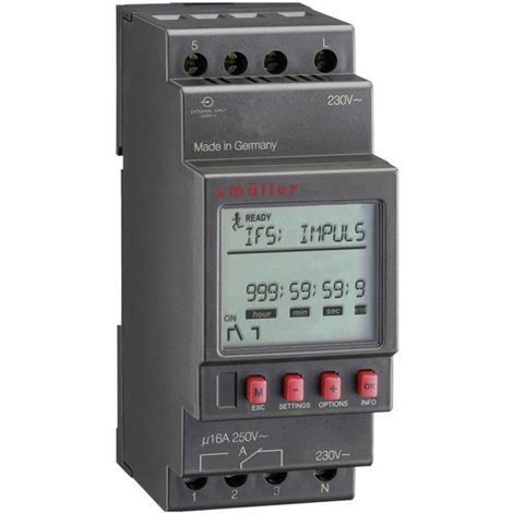 MR 28.10 pro 230V 50-60Hz Timer per guida DIN digitale 230 V/AC 4000 W