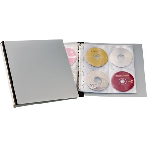 Raccoglitore per CD/DVD 96 CD/DVD/Blu-ray Nero, Grigio 12 pz.
