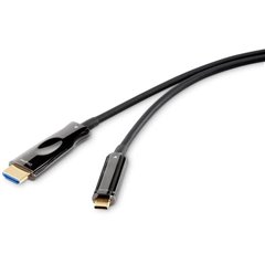 USB-C® / HDMI Cavo adattatore Spina USB-C®, Spina HDMI-A 30.00 m Nero tondo Cavo USB-C®