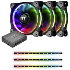 Riing Plus 12 RGB Kit Ventola per PC case Nero, RGB (L x A x P) 120 x 120 x 25 mm incl. Illuminazione LED