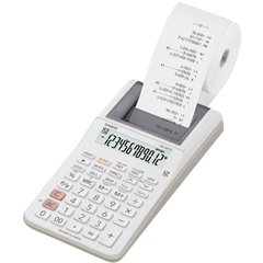 Calcolatrice da tavolo scrivente Bianco Display (cifre): 12 a batteria, rete elettrica (opzionale) (L x