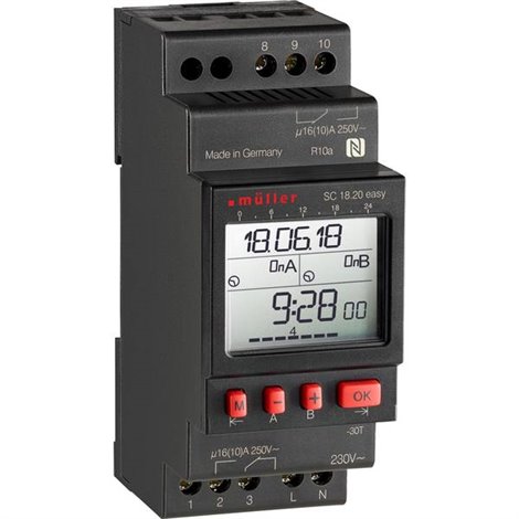 SC 18.20 easy 12V ACDC Timer per guida DIN digitale 12 V/DC, 12 V/AC 4000 W