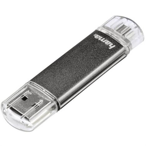 FlashPen Laeta Twin Memoria ausiliaria USB per Smartphone e Tablet Grigio 16 GB USB 2.0, Micro USB 2.0