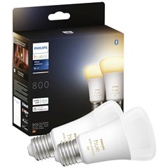 Hue Kit 2 lampadine LED ERP: F (A - G) Hue White Ambiance E27 Dopelpack 2x570lm60W E27