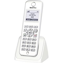 FRITZ!Fon M2 Telefono cordless VoIP Telefono per bambini (babyphone), Vivavoce Display retroilluminato Bianco, 